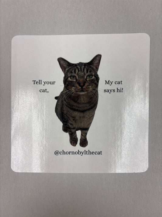 My Cat Says Hi Sticker